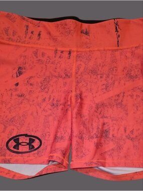 $10SALE Under Armour Orange & Black Athletic Shorts. Size Large